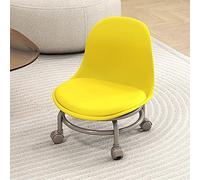 Tabouret roulant avec roulettes, tabouret à roulettes pour cosmétiques, tabouret roulant à faible hauteur, siège à roulettes en cuir synthétique et roues universelles pour le nettoyage de la maison,