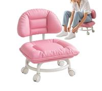Tabouret Roulant Bas Avec Et Roulettes Siège Bas Ergonomique Rembourré | Tabouret De Cuisine Roulant pour Bureau, Salon, Magasin, Cuisine, Coiffeuse, Travail, Dessin, Garage, , , Tâche