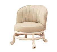 Tabouret roulant bas avec , siège pivotant à 360° pour petits | Support rembourré pour siège et dossier, profil compact sans accoudoirs pour le nettoyage, les pédicures, les travaux manuels