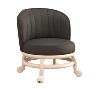 Tabouret roulant bas avec , siège pivotant à 360° pour petits | Support rembourré pour siège et dossier, profil compact sans accoudoirs pour le nettoyage, les pédicures, les travaux manuels