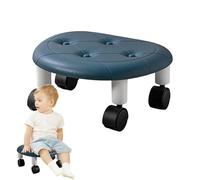 Tabouret roulant bas - Poulie de tabouret court, tabouret à roulettes basses | Tabouret pivotant à hauteur réglable avec roulettes, siège confortable en cuir synthétique, rotation à 360°, design