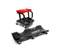 Tabouret Roulant BM TOOLS, Plateau Outils de Rangement avec Chariot de Visite pour Garagiste, Mécano, réparateur Automobile