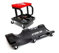 Tabouret Roulant BM TOOLS, Plateau Outils de Rangement avec Chariot de Visite pour Garagiste, Mécano, réparateur Automobile