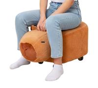 Tabouret roulant Capybara - Banc animal ludique, construction du corps en bois, mouvement de roulement silencieux, forme d'assise décorative | Pour des sièges décontractés, relaxation, repose-pieds, s