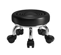 Tabouret Roulant Court avec Roues, résistant, Mini Tabouret pivotant pour Garage, Jardinage, Maison, fête Quotidienne, Salon d'ongles, Spa, pédicure, Sport de Fitnes Black