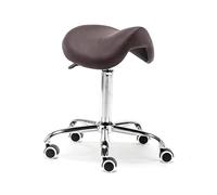 Tabouret Roulant de Selle Chaise de Bureau roulante réglable en Cuir d'unité Centrale avec la Chaise de Salon de Roues, for Le Massage, Cuisine de Bureau à la Maison(Brown)
