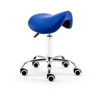Tabouret Roulant de Selle Chaise de Bureau roulante réglable en Cuir d'unité Centrale avec la Chaise de Salon de Roues, for Le Massage, Cuisine de Bureau à la Maison(Bright Blue)