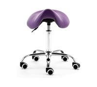 Tabouret Roulant de Selle Chaise de Bureau roulante réglable en Cuir d'unité Centrale avec la Chaise de Salon de Roues, for Le Massage, Cuisine de Bureau à la Maison(Purple)