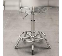 Tabouret Roulant en Acrylique, Chaise Pivotante, Tabouret De Salon RéGlable avec roulettes pour Magasin, Bureau MéDical, Spa, Cuisine, Message, Travail De Tatouage (Color : Clear c, Size : 51-69cm/2