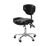 Tabouret roulant ergonomique avec support dorsal et réglage hydraulique de la hauteur pour bureau et clinique de beauté