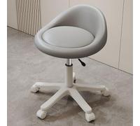 Tabouret roulant ergonomique - Siège pivotant à hauteur réglable avec roues silencieuses, coussin en cuir PU pour salon, bureau, massage et usage médical