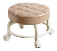 Tabouret Roulant Mécanicien 25x25x20cm, Siège Bas Ergonomique Round, Atelier Garage Mobile, Coussin Kaki