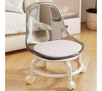 Tabouret roulant pivotant à 360° en plastique acrylique avec roulettes - Parfait pour la maison, le bureau, le jardin, le garage, le fitness et le sport