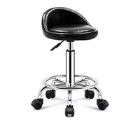 Tabouret roulant réglable avec dossier et pivotant, siège en émulsion robuste pour magasin, beauté, salon et spa