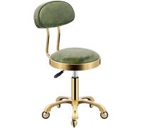 Tabouret roulant réglable avec dossier - Tabouret pivotant confortable sur roulettes pour salon, massage, clinique, bar, bureau - Tabouret hydraulique en métal robuste