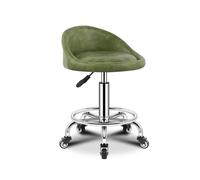 Tabouret roulant réglable avec roulettes pivotant à 360 ° avec support arrière et repose-pieds pour salon de tatouage et de coiffageGreen Shop Tabourets pour professionnels