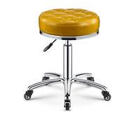 Tabouret roulant réglable avec roulettes, siège pneumatique, chaise pivotante ronde basse pour atelier, couleur gris foncé, taille universelle, idéal pour garage et bureau