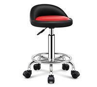 Tabouret roulant réglable en hauteur avec dossier, siège en émulsion robuste pour magasin, salon, spa, salon de tatouage - Design pivotant pour plus de confort et de polyvalence
