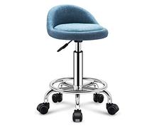 Tabouret roulant réglable en hauteur avec dossier, siège en émulsion robuste pour magasin, salon, spa, salon de tatouage - Design pivotant pour plus de confort et de polyvalence