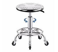 Tabouret roulant robuste à hauteur réglable avec construction en acier inoxydable 304 et capacité de charge de 217,7 kg