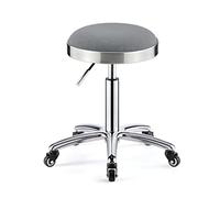 Tabouret roulant robuste et réglable en hauteur avec roulettes, capacité de charge de 200 kg, en cuir synthétique, chaise de salon d'atelier, tabouret pour salon de coiffure, gris