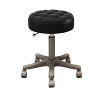 Tabouret roulant robuste réglable avec roues à roulement à billes pour cuisine, médecine, esthétique, studio, dessin, tatouage, travail, bureau, salon de beauté, clinique, dentiste (noir)