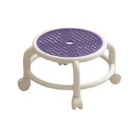 Tabouret Roulant Tabouret pivotant Bas 7x11 Pouces Chaise roulante en Plastique avec Roues, Chaise de taboule roulante à Rouleaux universels pour la Maison, Bureau, Purple