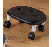 Tabouret roulant - VVIKIZY - Bas en simili cuir - Noir - Roues universelles - Design contemporain