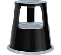 Tabouret roulant WEDO en métal noir / RAL 9005