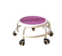 Tabouret roulettes Low Roller Seat Chair 360 Rotating Pedicure Stool Multipurpose Universal Wheel Stool for Home Office Library Salons Barber Shop(Violet A)