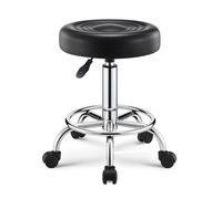 Tabouret roulettes, Tabouret Roulette Roue De Rotation à 360 Degrés, Mousse épaisse, Douce et Confortable, Tabourets Bureau avec Capacité de Charge Jusqu'à 180 Kg, Salon, Spa et Maison