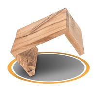 Tabouret rustique en chêne sauvage massif - Marchepied et repose-pieds stables pour salle de bain, cuisine et salon - Marchepied en bois fait à la main avec patins en feutre huilé et durable