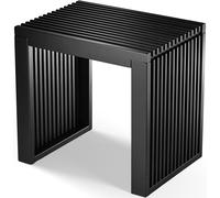 Tabouret Salle de Bain - Petit Banc en Bois - Petit Tabouret Bois - Bench | BAM BOO BOX Tabouret Bas - Tabouret en Bois 45x33x43cm - Banc Salle à Manger - Meuble Bambou - Banc Bois Interieur (Noir)