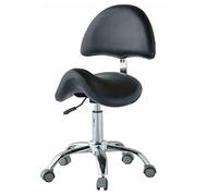 Tabouret Selle Avec Dossier, Pivotant Et Réglable En Hauteur Avec Roulettes, Chaise Selle Ergonomique Pivotante For Salon De Spa Et Tatouage(B)