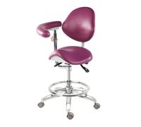 Tabouret Selle Chaise Selle Pivotante Ergonomique avec Dossier Accoudoir Chaise De Dentiste Cuir en Microfibre pour Cliniques, Tatouage, Maison Et Laboratoire,B1