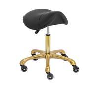 Tabouret selle de cheval - 55 - 70 cm - 150 kg - noir/doré | physa