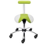 Tabouret selle de cheval à roulettes avec dossier amovible Teqler - Vert Pomme