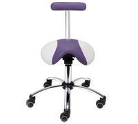 Tabouret selle de cheval à roulettes avec dossier amovible Teqler - Violet