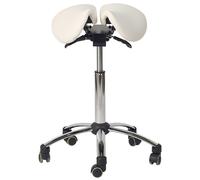 Tabouret selle de cheval à roulettes Teqler - Blanc