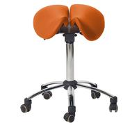 Tabouret selle de cheval à roulettes Teqler - Orange