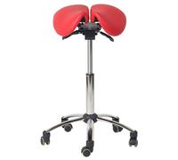 Tabouret selle de cheval à roulettes Teqler - Rouge