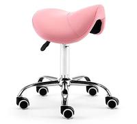 Tabouret Selle de Cheval Tabouret de Selle Hydraulique Sur Roues, Chaise de Siège et Salon Roulant Pivotant Moderne pour Massage Spa, Chaise de Balance de Beauté Confortable pour Dos Sain ( Color : Pi