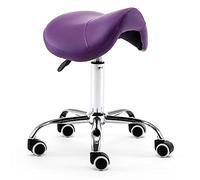 Tabouret Selle de Cheval Tabouret de Selle Hydraulique Sur Roues, Chaise de Siège et Salon Roulant Pivotant Moderne pour Massage Spa, Chaise de Balance de Beauté Confortable pour Dos Sain ( Color : Pu