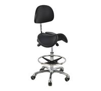 Tabouret Selle réglable avec Dossier - Tabouret à Levage hydraulique pour Salon de Coiffure, Massage, Cabinet Dentaire et Bureau - Conception Ergonomique avec Assise divisée, Fonction inclin