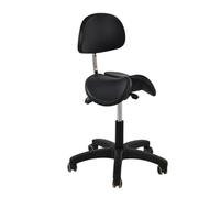 Tabouret Selle réglable avec Dossier - Tabouret à vérin hydraulique pour Salon de Coiffure, Massage, Cabinet Dentaire, Bureau - Assise divisée, Fonction inclinable, Confort Ergonomique, A1/1