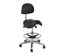 Tabouret Selle réglable pour Cabinet Dentaire - Chaise à roulettes avec siège divisé et vérin hydraulique (48-64 cm) pour cabinets dentaires, Salons de Tatouage, Domicile et Bureau - Modèle