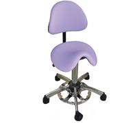 Tabouret selle Vog Médical (commande au pied) - Tabouret selle avec dossier et inclinaison de l'assise