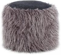 Tabouret semi artisanal en acrylique ZACA 45x45x38 gris foncé et noir