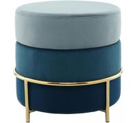 Tabouret semi artisanal ZADI 48,5x48,5x46 bleu clair