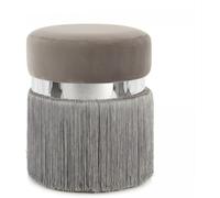 Tabouret semi artisanal ZALE 38x38x45 gris clair et gris foncé